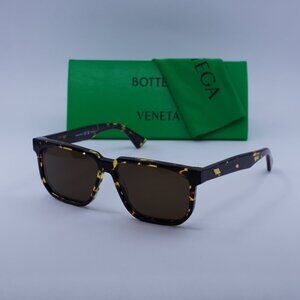 Bottega Veneta BV1033S 002 Square Sunglasses - Havana/Brown